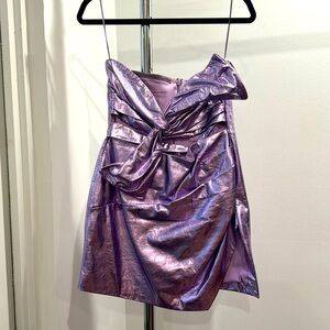 Lamarque SZ M metallic purple mini dress.